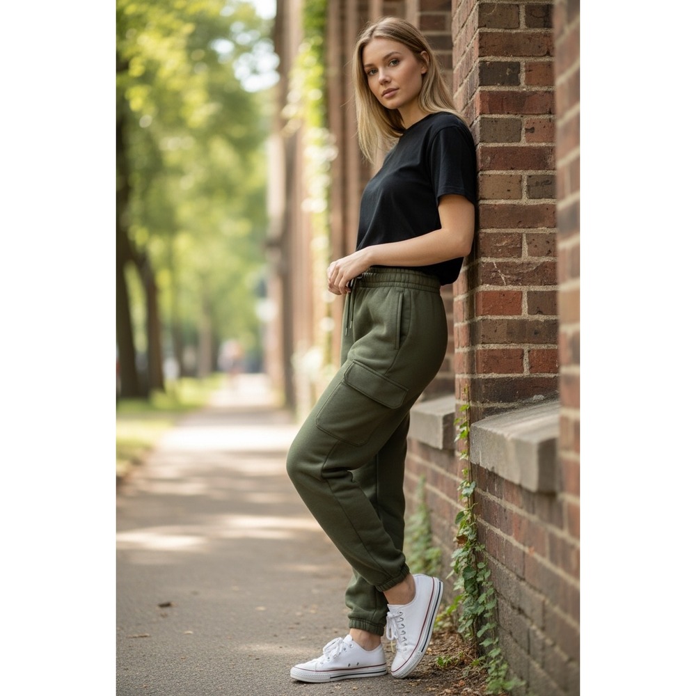 Under Armour Loose Cargo Sweatpants Olive‎ Green Women's SM PCH